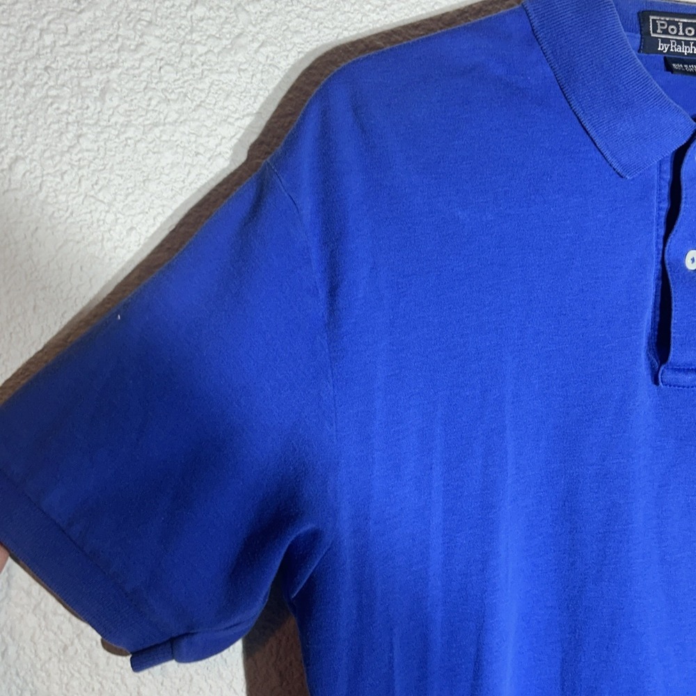 Polo By Ralph Lauren Polo Shirt Blue With Red Pony Medium 100% Cotton - Picture 4 of 7